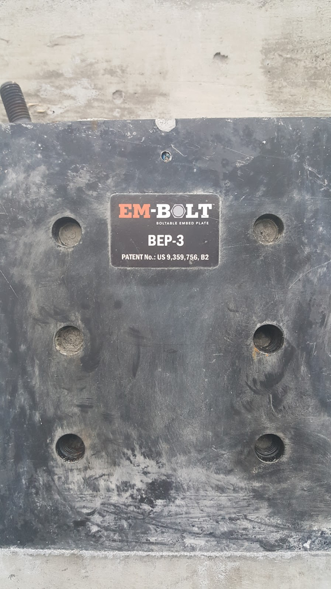 EMBOLT Boltable Steel Embed Plate Installation for Structural Steel